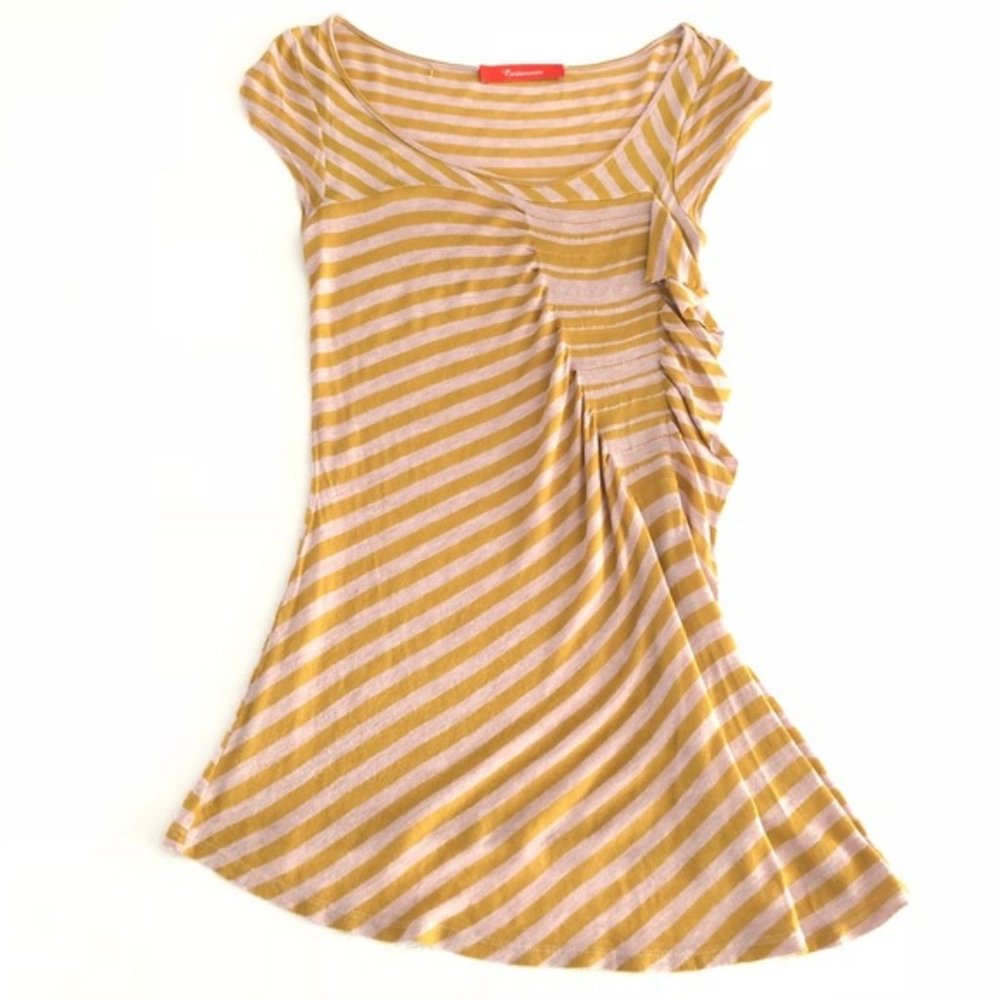 Cartonnier Anthro Dorsal Striped Ruffle Side Top S